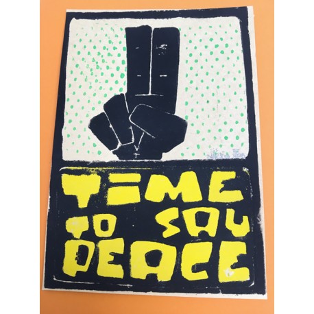 David Pe - Time to say Peace - Linoldruck - Ohne Rahmen